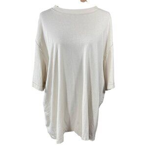 Soft A & F Tee Aborcrombie Cream XXL Cotton Oversized Crew Neck T-Shirt Women